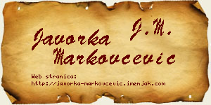 Javorka Markovčević vizit kartica